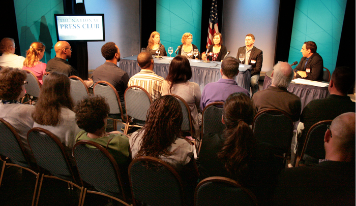 Panelists discuss selling shows and ideas to television networks with moderator Walter Gottlieb.